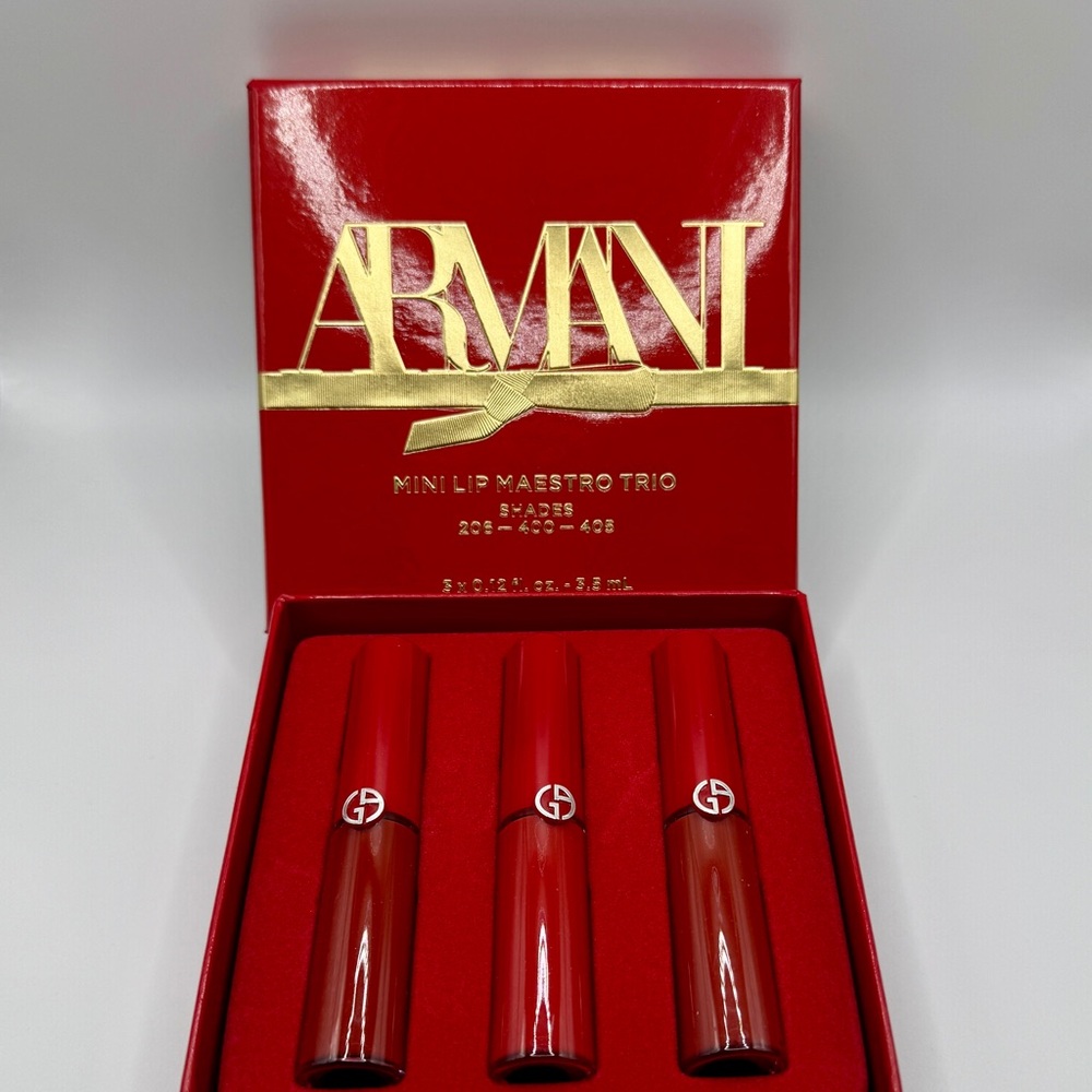 Giorgio Armani Lip Gloss Trio - Red and Gold - Picture 3 of 4
